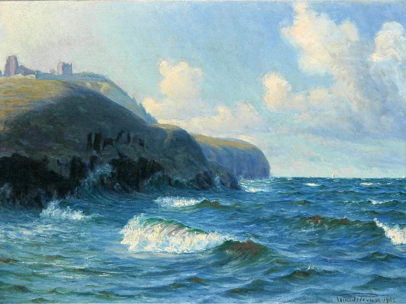 1859-Elias Petersen - Zona costiera a Hammershus a Bornholm - 1902